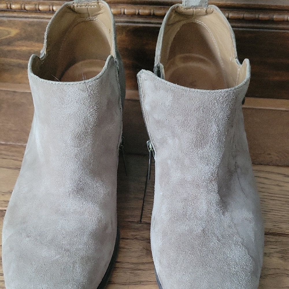 Vionic Taupe Suede Ankle Booties